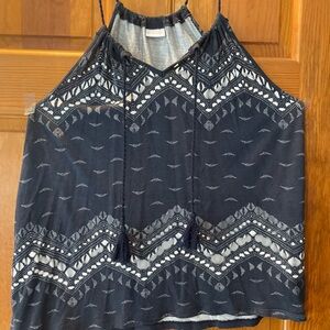 Lascana Navy Blue Patterned Halter Top